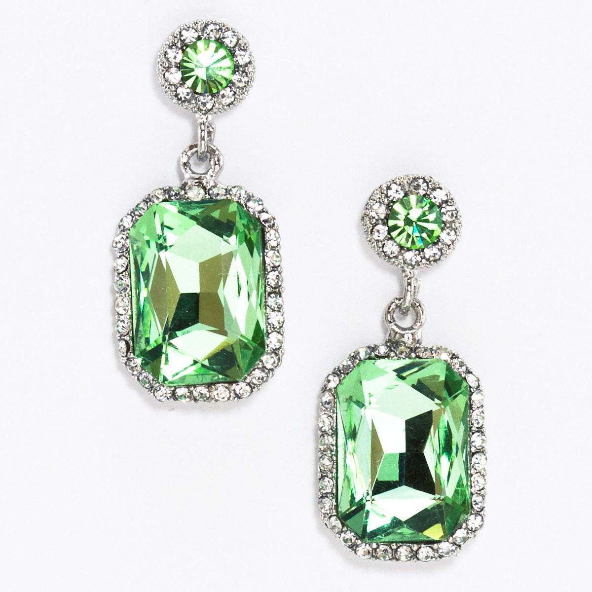 Emerald Earrings, May Birthstone Earrings, Handmade Silver Green Cryst